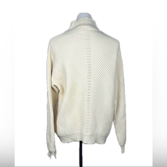 Marine Layer Skylar Turtleneck Sweater Ivory Chunky Sz XL Preppy Ivy League Rory - Picture 3 of 9